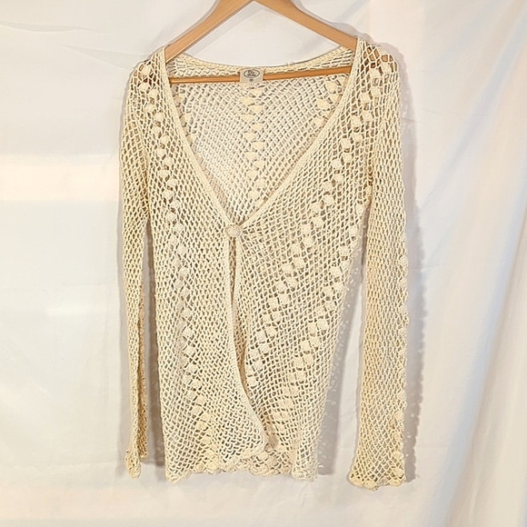 the lace works Tops - Sexy Boho Concert Festival Crochet Top Vintage Style one button Flowy sleeve